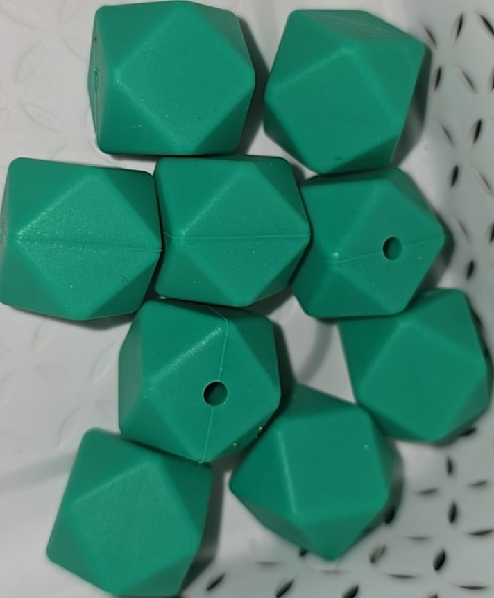 17mm hexagonal silicone beads
