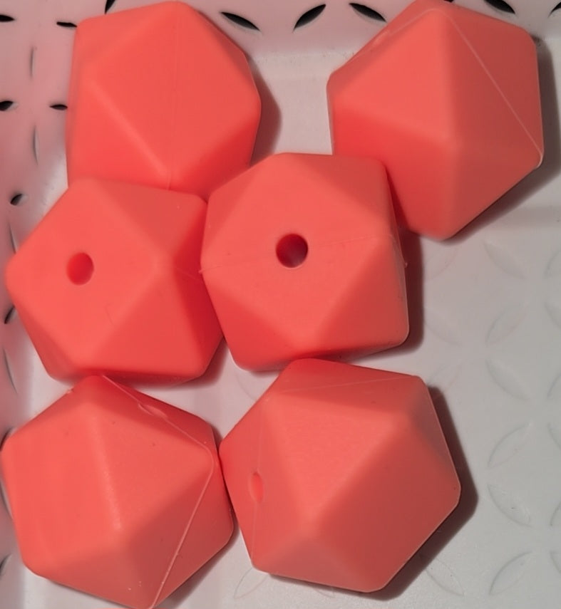 17mm hexagonal silicone beads