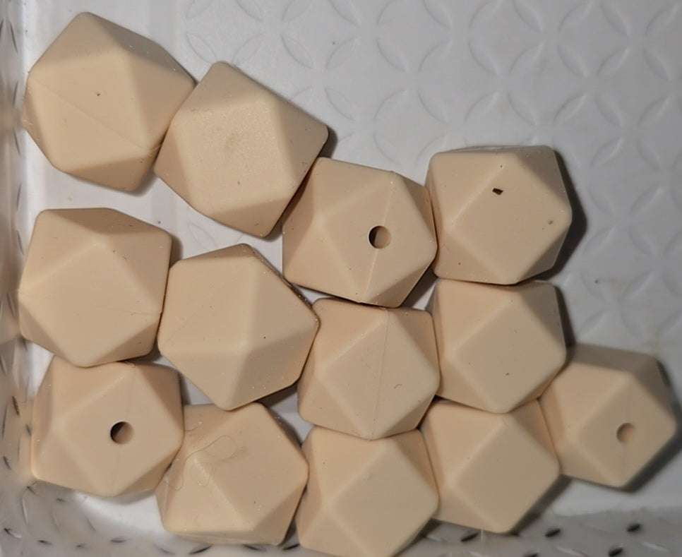17mm hexagonal silicone beads
