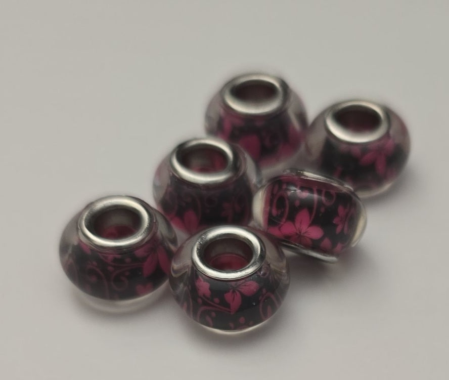 flower large whole beads 6pk