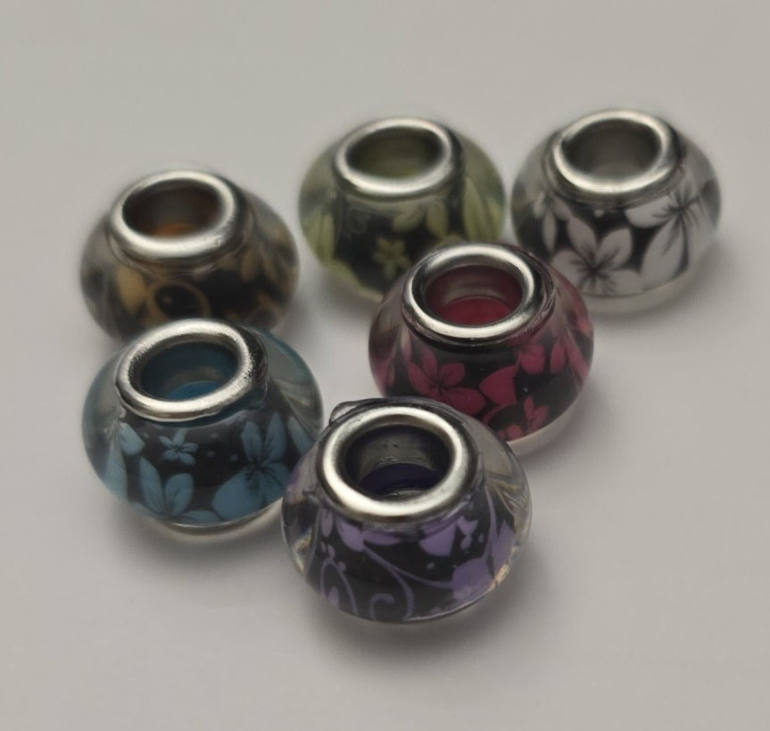 flower large whole beads 6pk