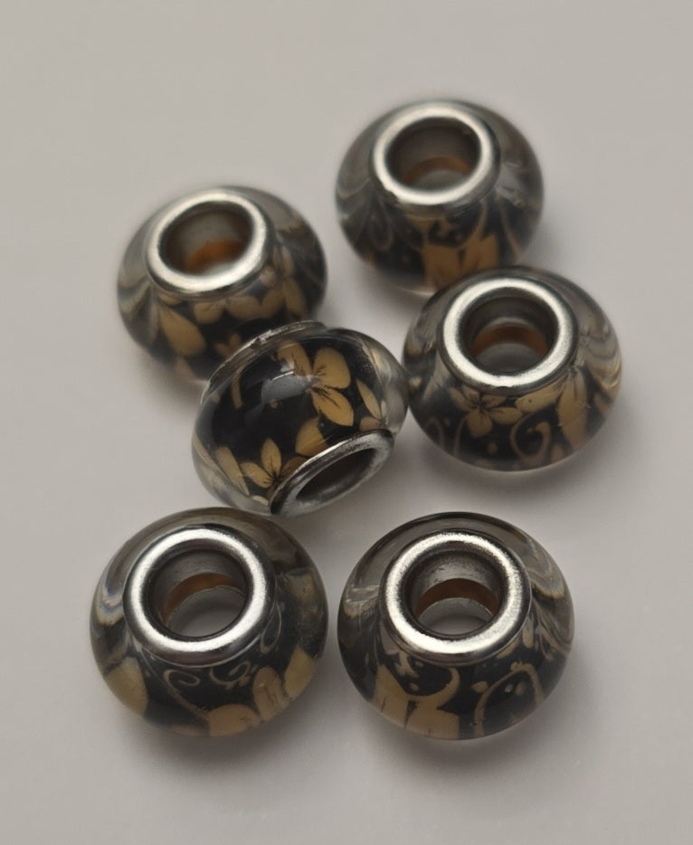 flower large whole beads 6pk
