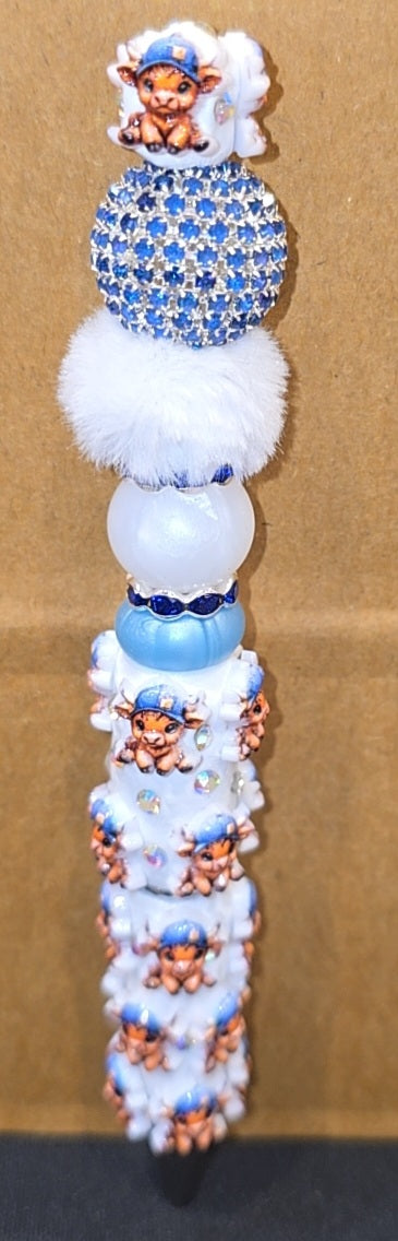 Character boy highland cow pen