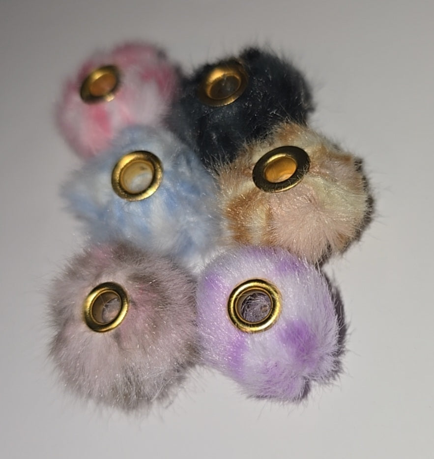 Mixed fluffy leopard print beads 6pk