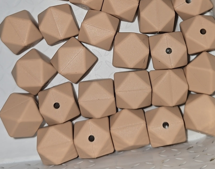 17mm hexagonal silicone beads