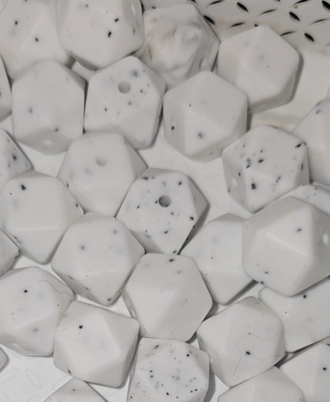17mm hexagonal silicone beads