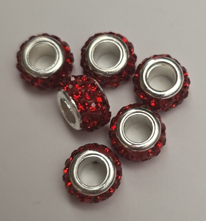 Rhinestone large whole beads 6pk