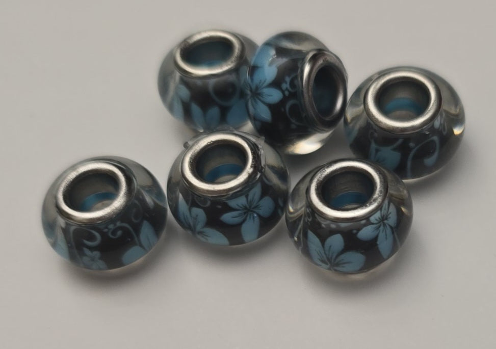 flower large whole beads 6pk
