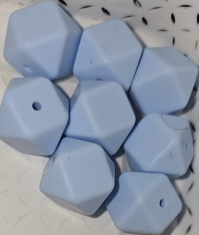 17mm hexagonal silicone beads