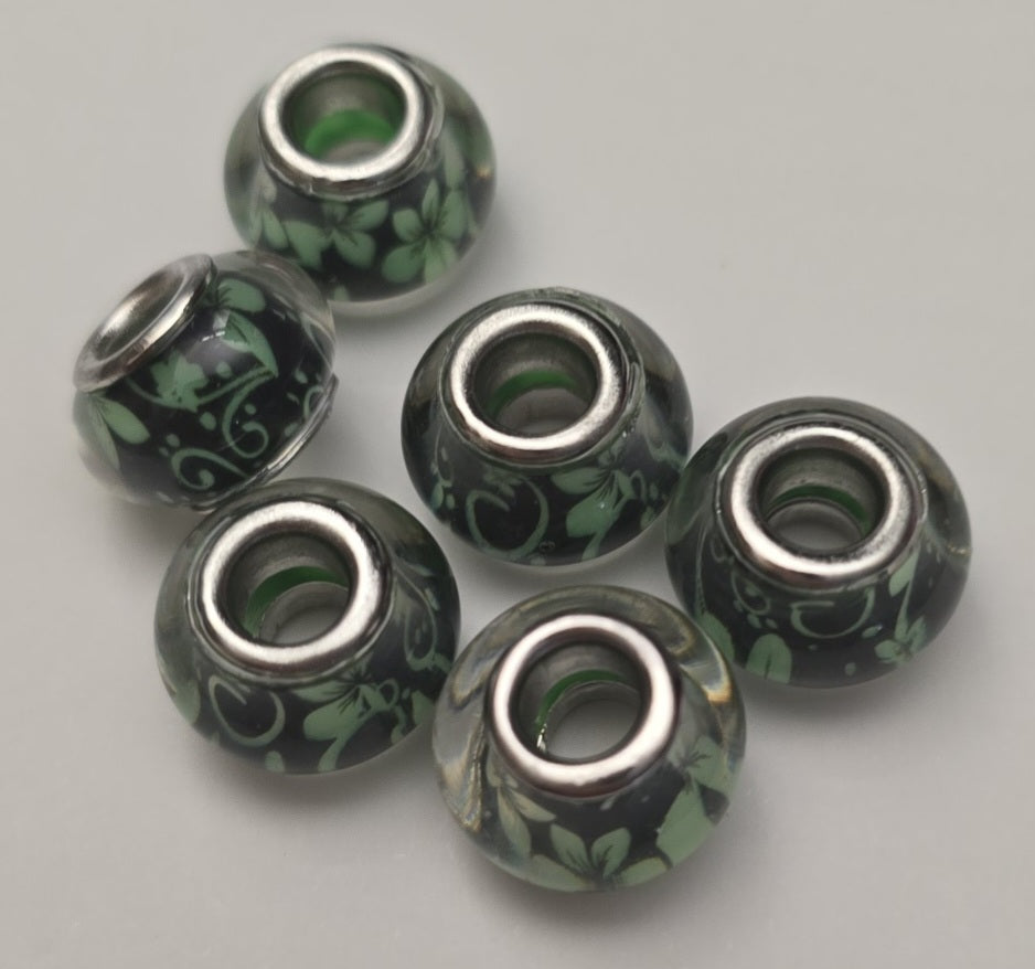 flower large whole beads 6pk