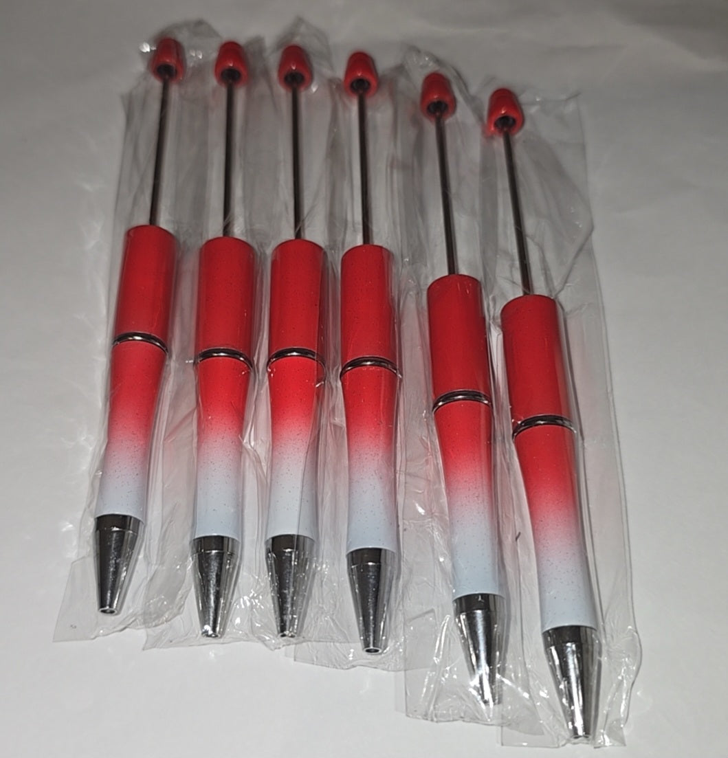 Red ombre beadable pens