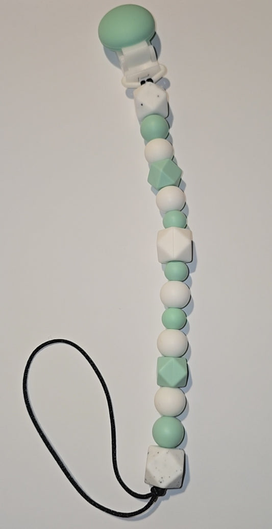 Teal n white dummy clip
