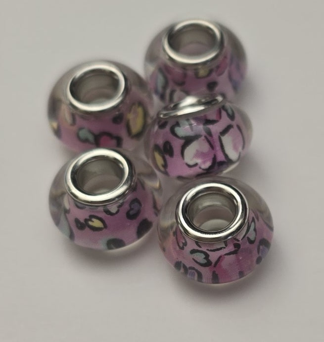 Pink heart  5pk