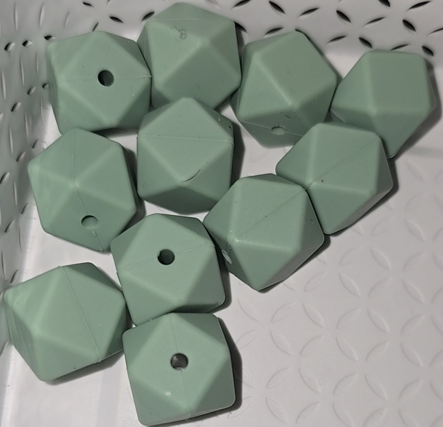 17mm hexagonal silicone beads