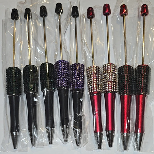 Green/black bling pens