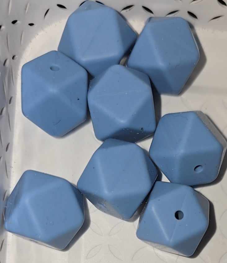 17mm hexagonal silicone beads