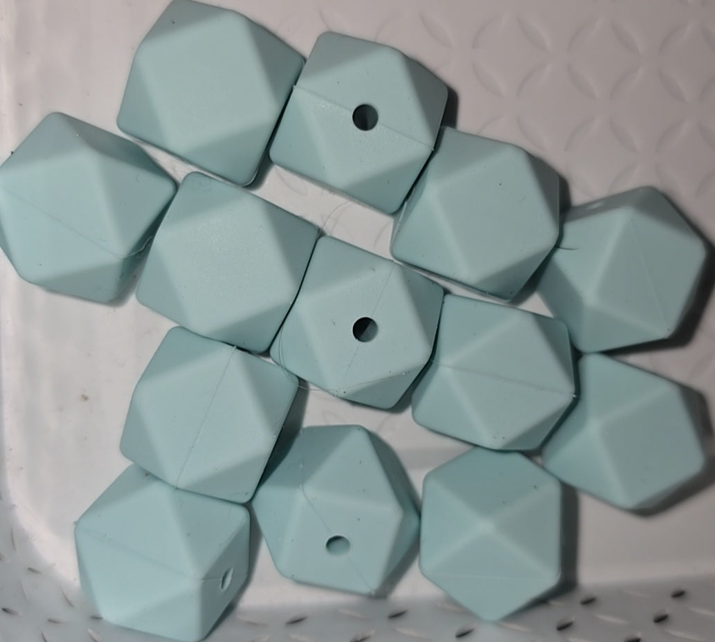 17mm hexagonal silicone beads