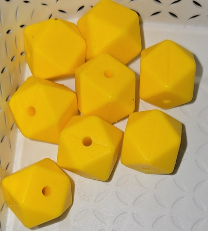 17mm hexagonal silicone beads